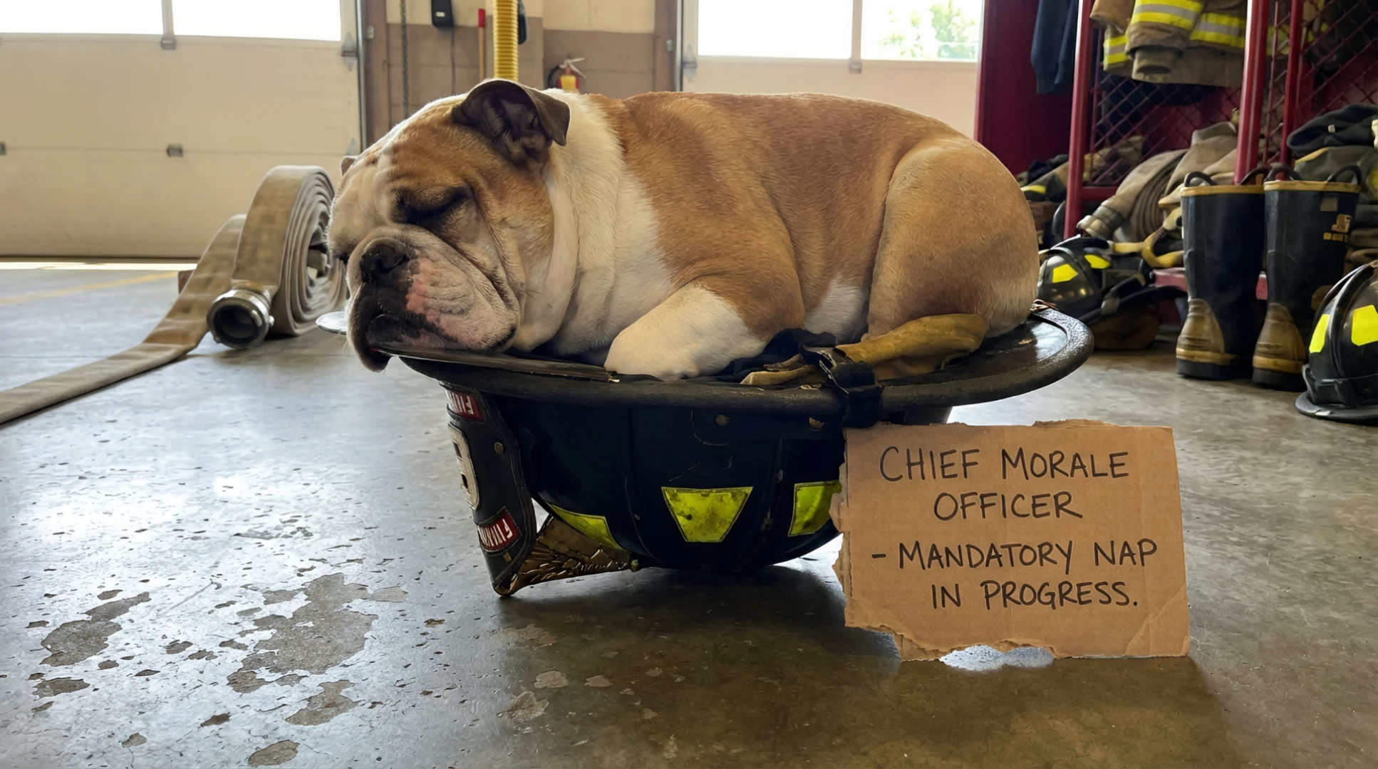 Station Dog Promoted to Lieutenant After 7 Years of Dedicated Napping